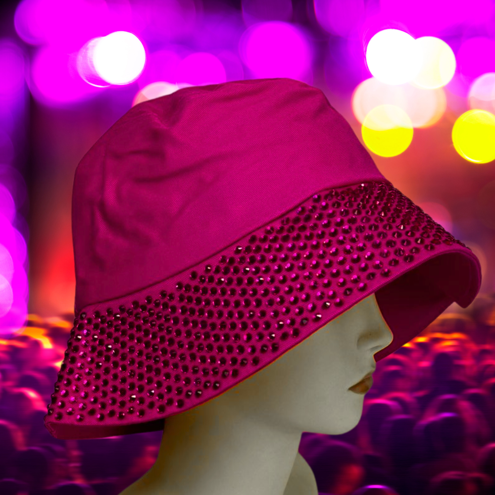Bucket Hat for Women with a Bling Brim in 5 different colours perfect for festivals or the beach