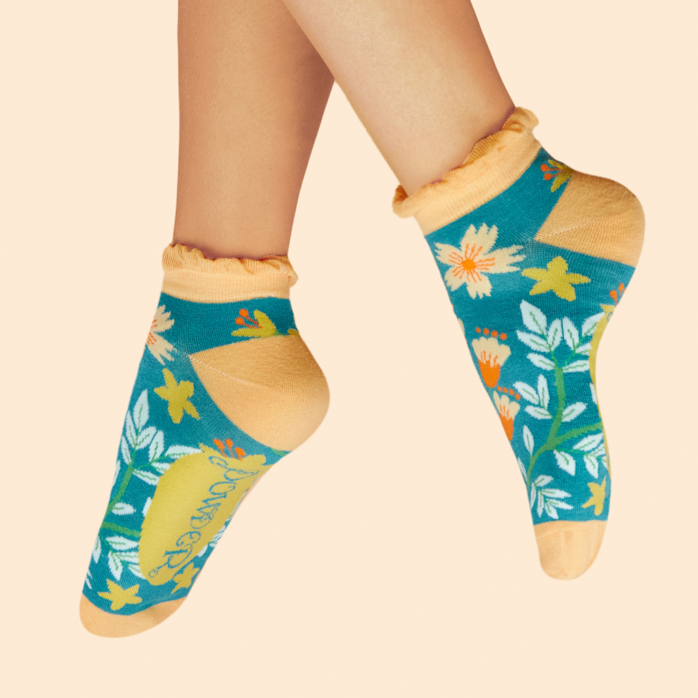Ladies Bamboo Trainer Sock Heavenly Hedgerow By Powder Design SS25
