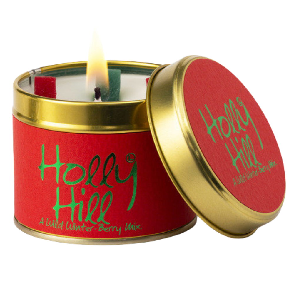 Lily-Flame Scented Candle Tin Perfect Gift Holly Hill