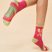 Ladies Bamboo Delicate Tropical Ankle Sock By Powder Design SOC646 SS24