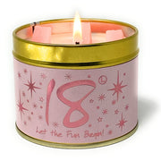 Lily-Flame Scented Candle Tin Perfect Gift HAPPY 18TH BIRTHDAY