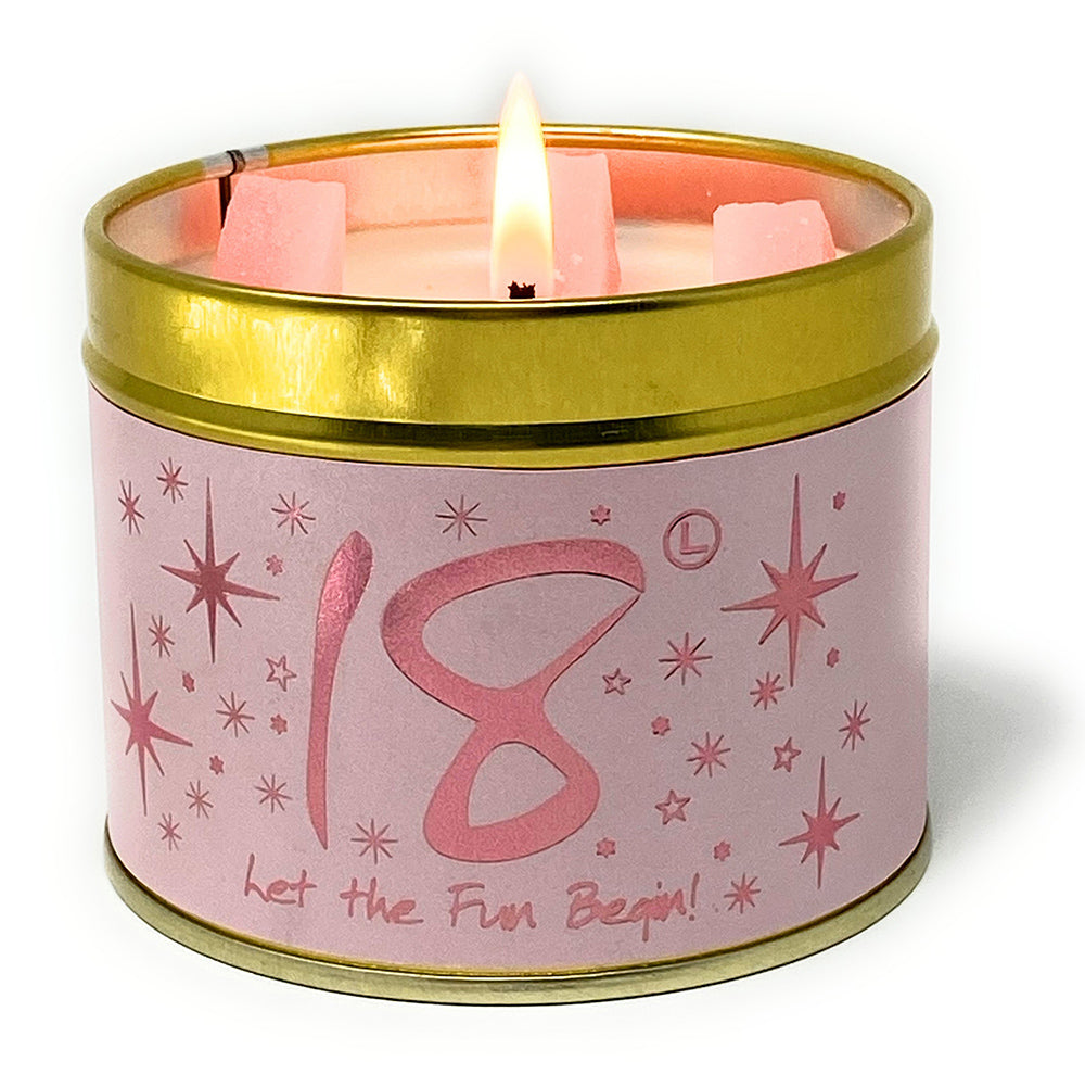 Lily-Flame Scented Candle Tin Perfect Gift HAPPY 18TH BIRTHDAY