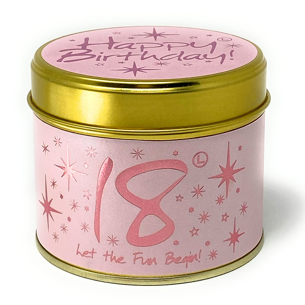 Lily-Flame Scented Candle Tin Perfect Gift HAPPY 18TH BIRTHDAY