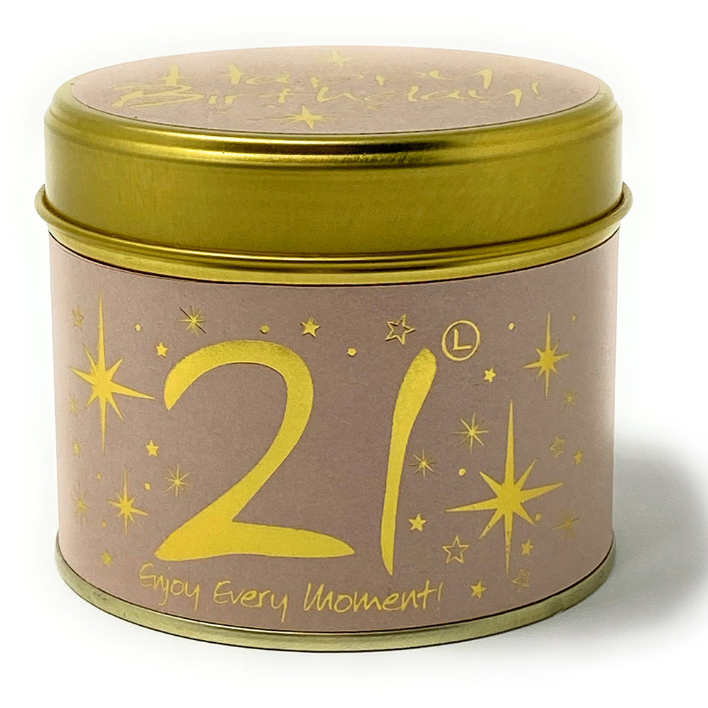Lily-Flame Candle Tin Perfect Gift Happy 21st Birthday