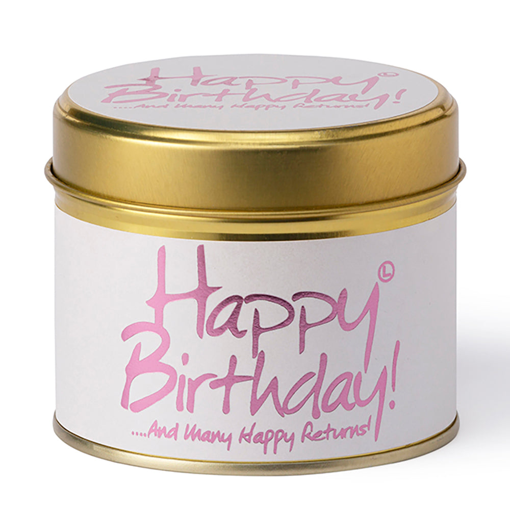 Lily-Flame Scented Candle Tin Perfect Gift HAPPY BIRTHDAY