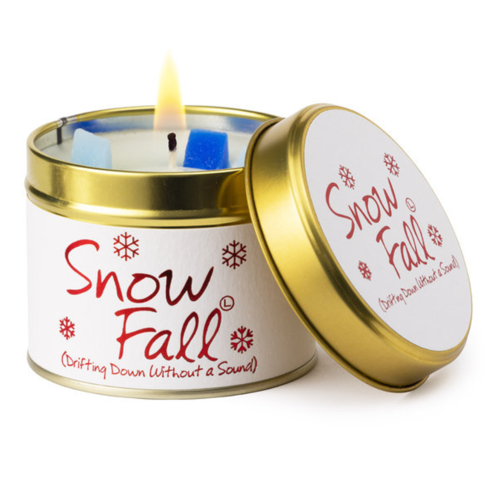 Lily-Flame Scented Candle Tin Perfect Gift Snow Fall
