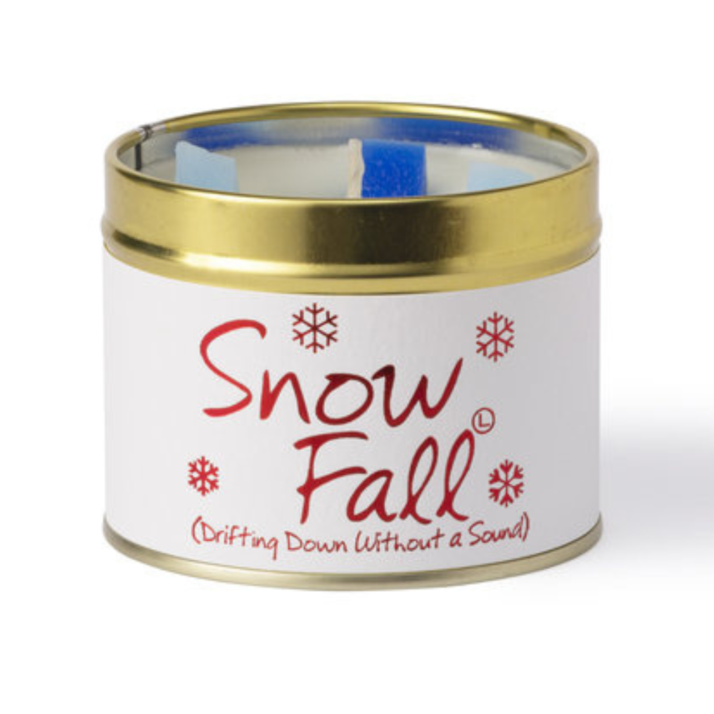 Lily-Flame Scented Candle Tin Perfect Gift Snow Fall