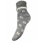 Grey Cuff Socks With Cream Flowers Perfect Gift By Gemjar