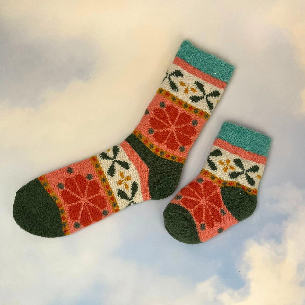 Kids Fair Isle Cosy Ankle Socks Perfect Gift By Powder AW23