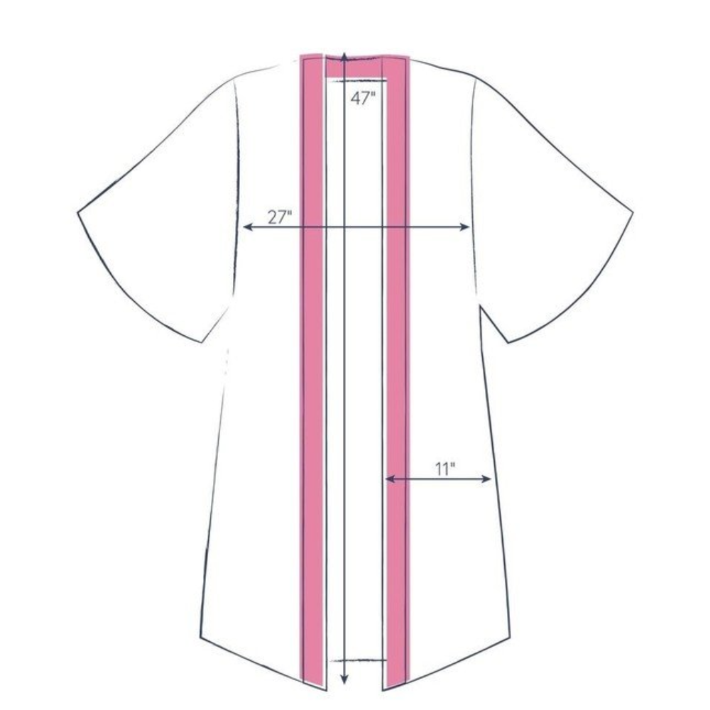 Ladies Kimono Gown Delicate Tropical Dark Rose By Powder Design PKG41