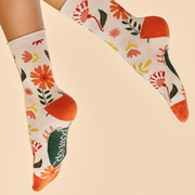 Ladies Bamboo Ankle Sock Watercolour Flowers By Powder Design SS25