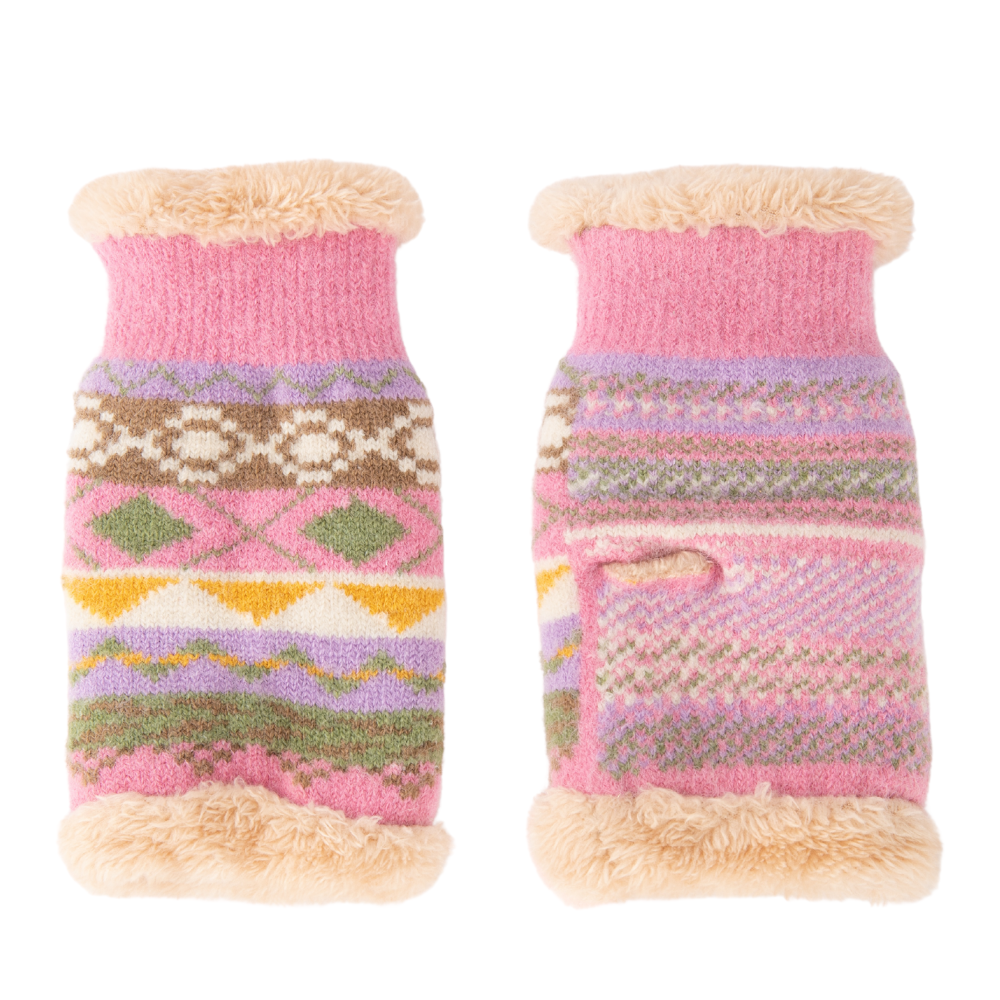 Ladies Kayla Fair Isle Wrist Warmers Perfect Gift by Powder Design AW25