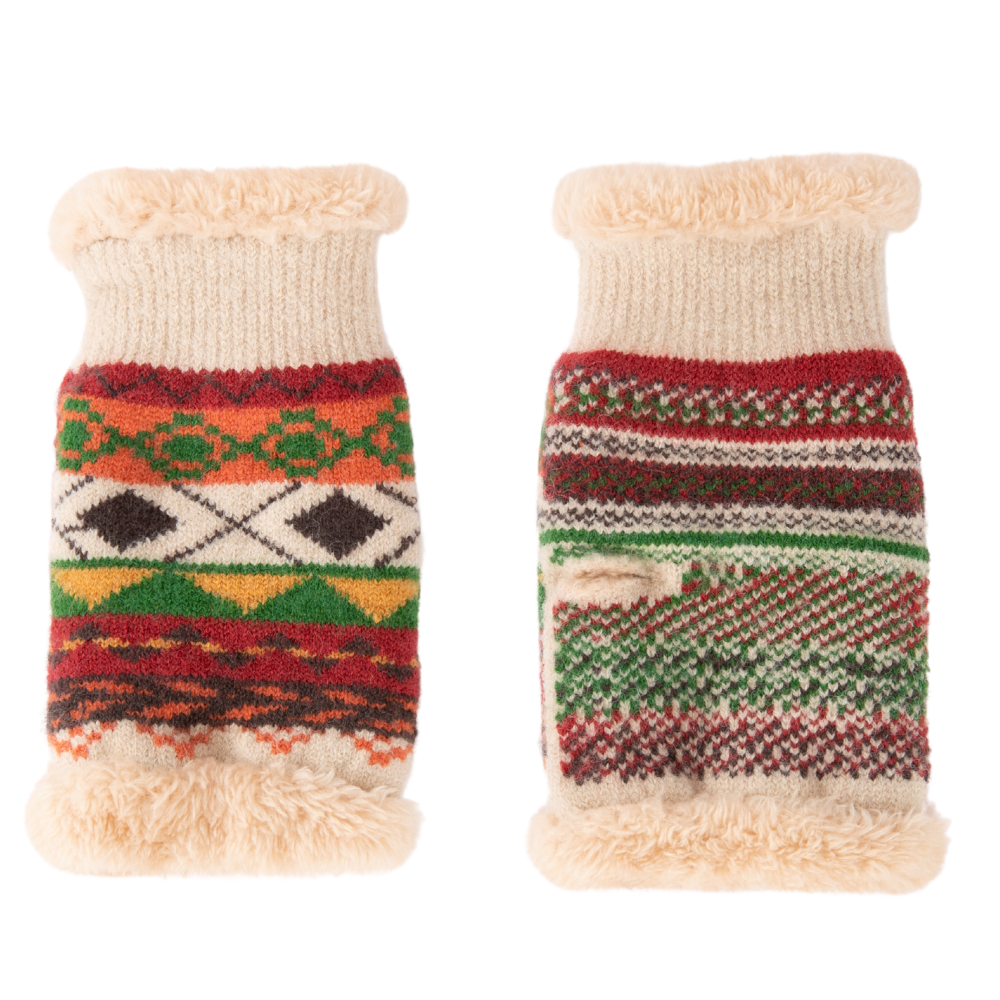 Ladies Kayla Fair Isle Wrist Warmers Perfect Gift by Powder Design AW25