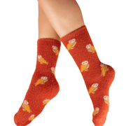 Ladies Mini Owls Fuzzy Ankle Socks Perfect Gift By Powder Design AW25