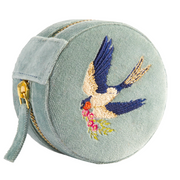 Ladies Mini Round Jewellery Box Swooping Swallows By Powder Design AW25
