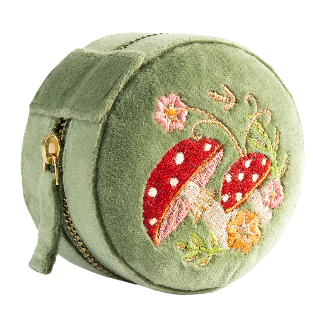 Ladies Mini Round Jewellery Box Toadstools By Powder Design AW25