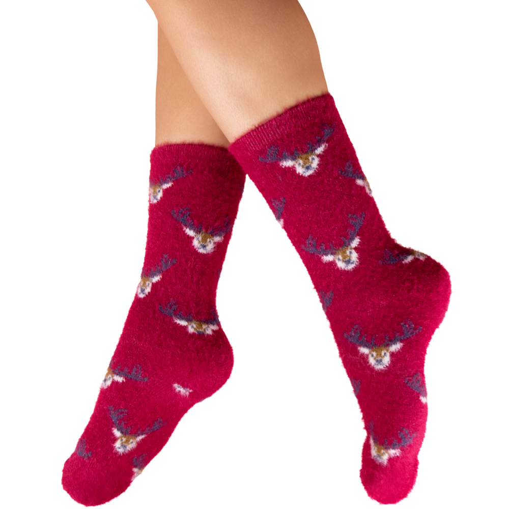 Ladies Mini Stags Fuzzy Ankle Socks Perfect Gift By Powder Design AW25