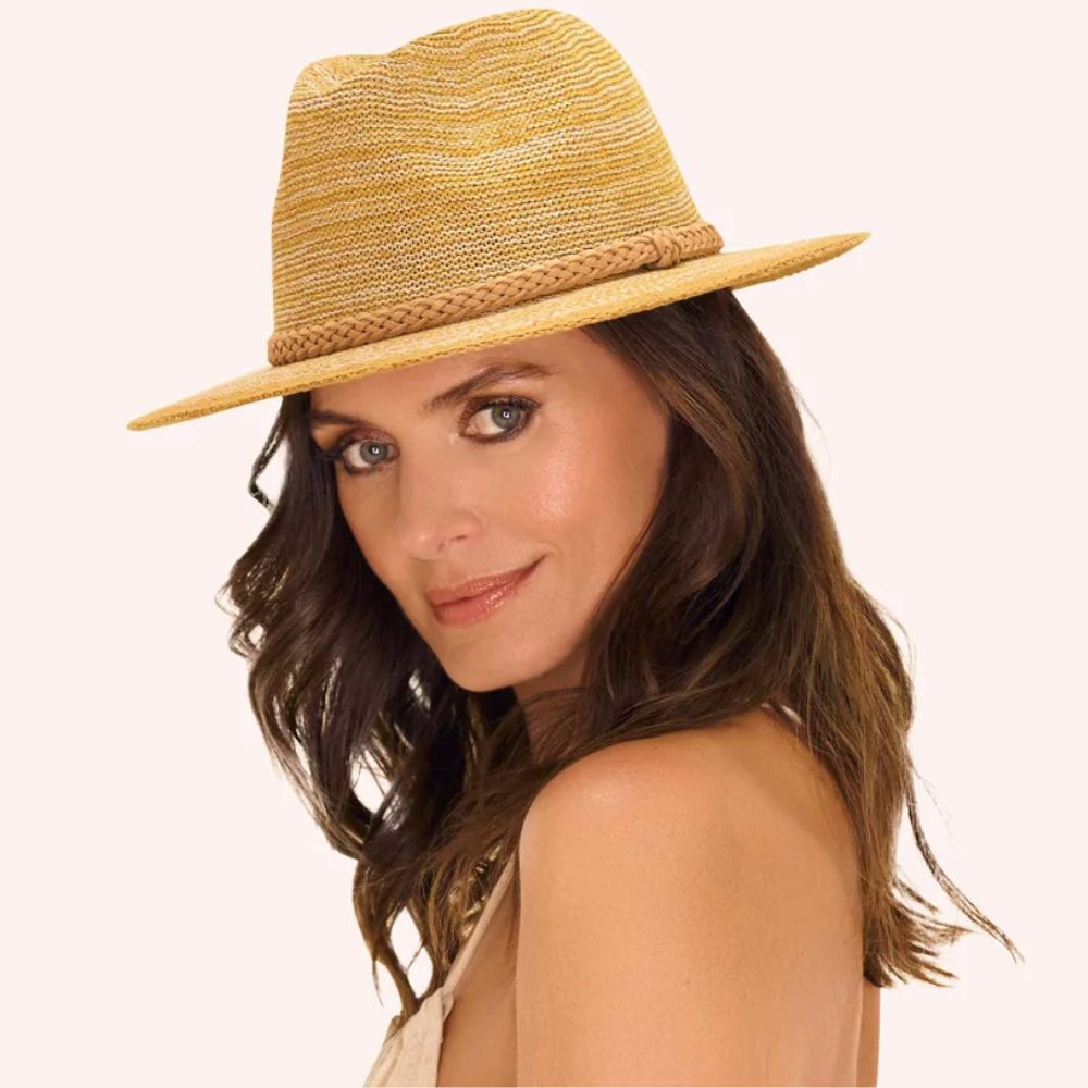 Ladies Natalie Sun Hat Mango With Braid By Powder Design SS25