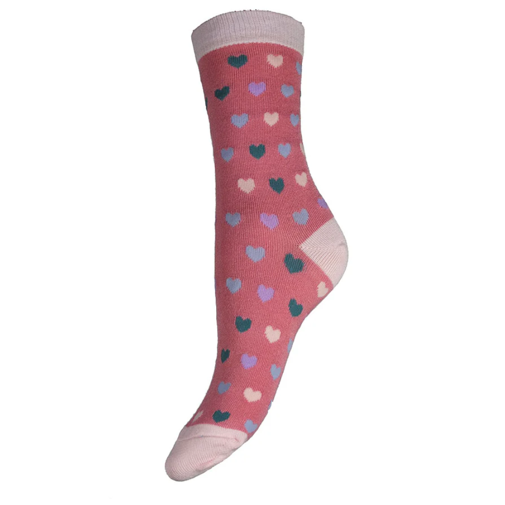 Ladies Pink Hearts Bamboo Socks Perfect Gift By Gemjar