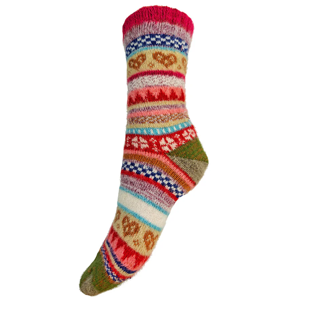 Ladies Scandi Patterned Soft Wool Blend Socks Perfect Gift By Gemjar