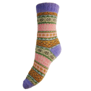 Colorful striped sock on a white background