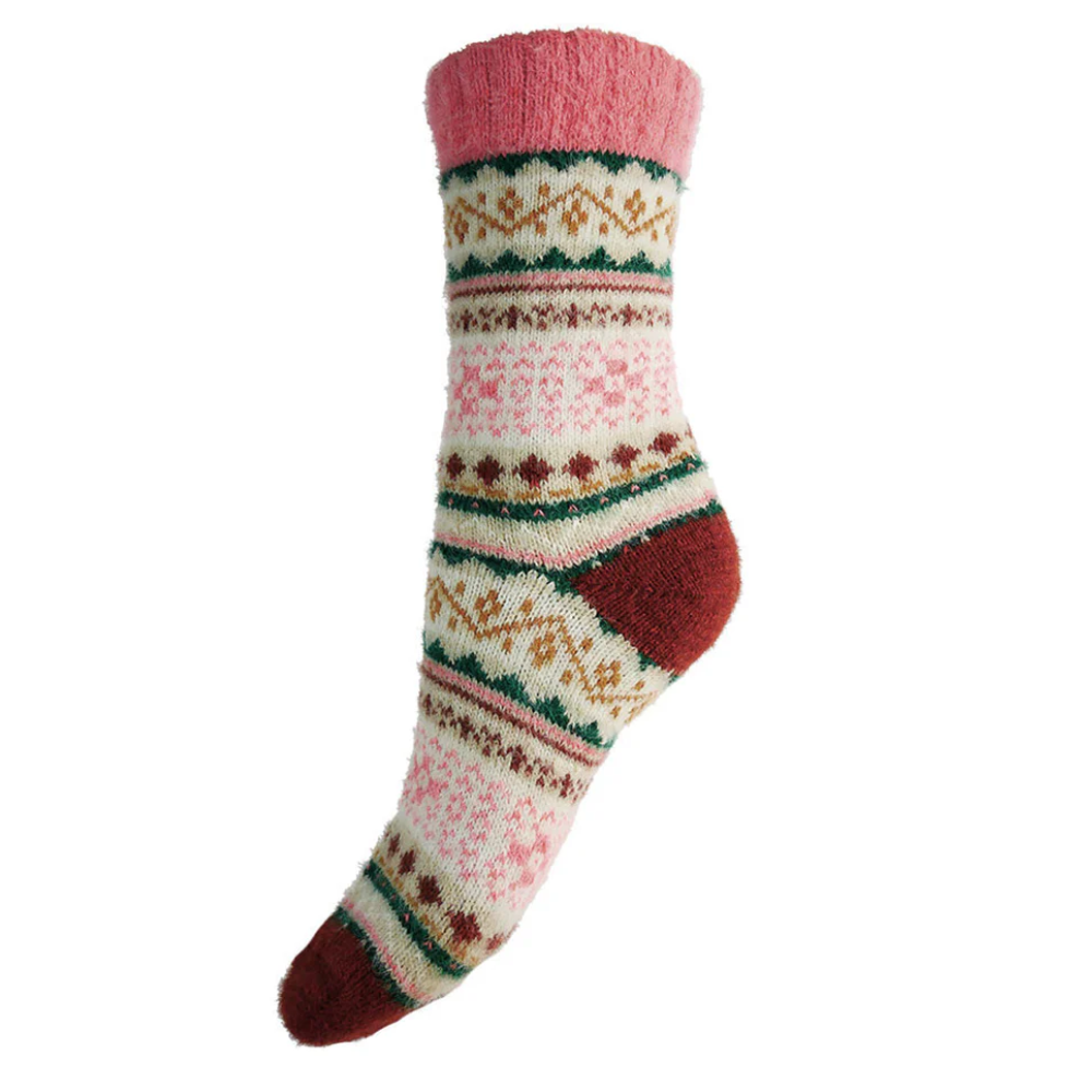 Ladies Scandi Patterned Soft Wool Blend Socks Perfect Gift By Gemjar