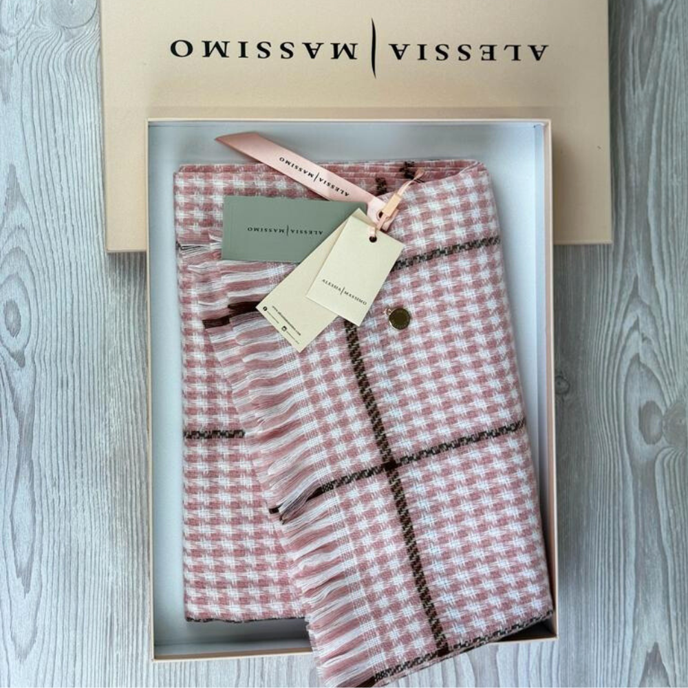 Ladies Checked Cosy Scarf By Alex Max SP2642