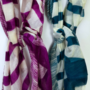 Ladies Smooth Wool Stripy Scarf by Alex Max SP1600