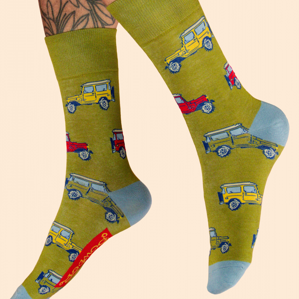 Men's Bamboo Ankle Vintage Land Rover Perfect Gift by Powder Design SS25
