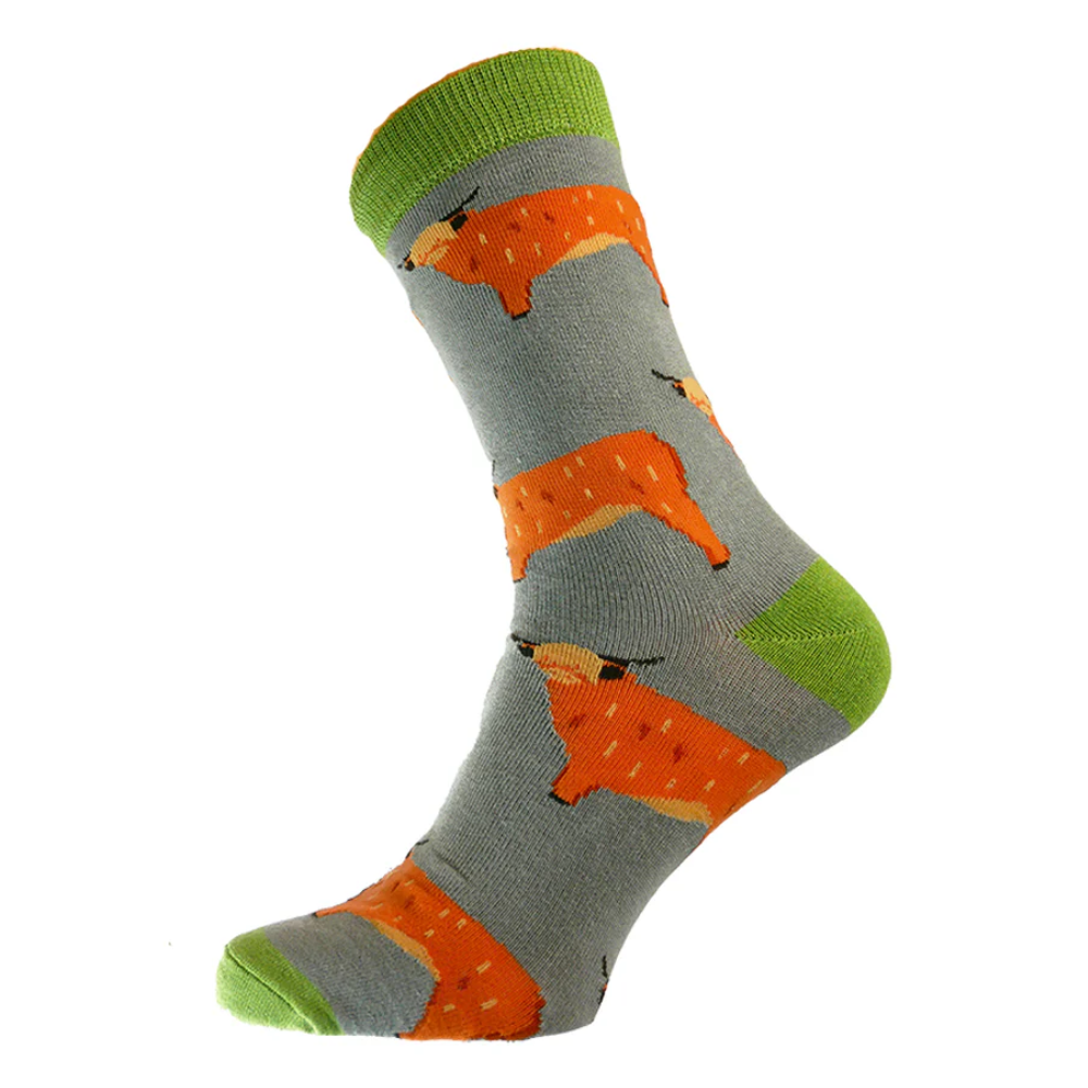 Men's Highland Cow Bamboo Socks Perfect Gift By Gemjar