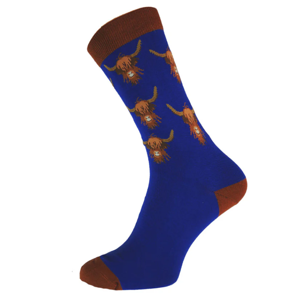 Men's Highland Cow Face Bamboo Socks Perfect Gift By Gemjar 