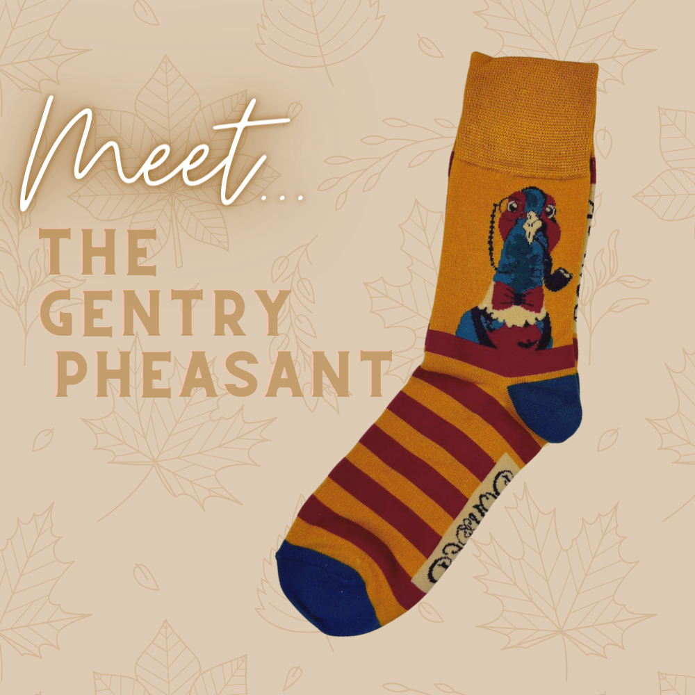Men's Bamboo Mix Ankle Sock Woodland Gentry Pheasant Perfect Gift by Powder Design AW23