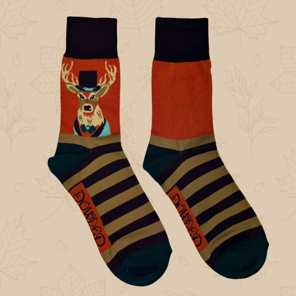 Men's Bamboo Mix Ankle Sock Woodland Gentry Stag Perfect Gift by Powder Design AW23