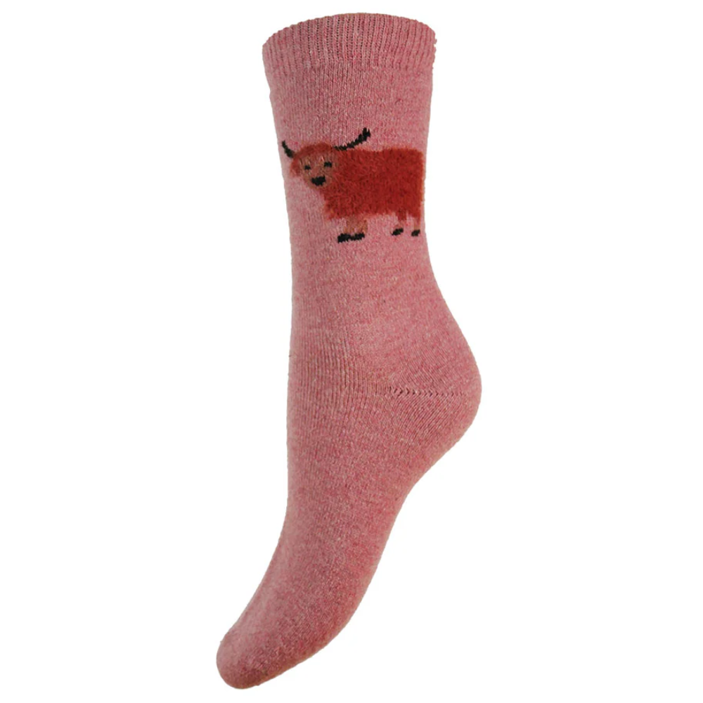 Thick Wool Blend Fluffy Highland Cow Socks Perfect Gift By Gemjar