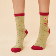 Ladies Bamboo Ladybird Ankle Sock By Powder Design SS24