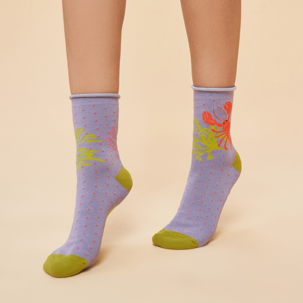 Ladies Bamboo Lobster Buddies Ankle Sock By Powder Design SOC656 SS24