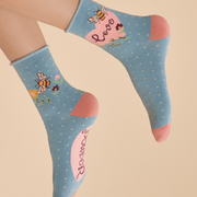Ladies Bamboo Love Bumblebee Ankle Sock By Powder Design SOC657 SS24