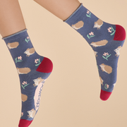 Ladies Bamboo Snuffling Hedgehog Ankle Sock By Powder Design SOC640 SS24