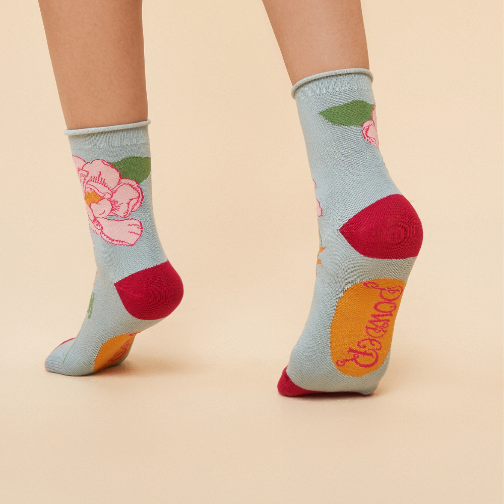 Ladies Bamboo Tropical Floral Ankle Sock By Powder Design SS24