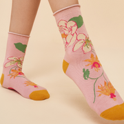 Ladies Bamboo Tropical Floral Ankle Sock By Powder Design SS24