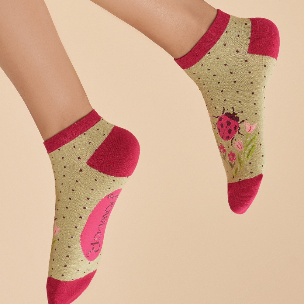 Ladies Bamboo Ladybird Trainer Sock By Powder Design SOC642 SS24