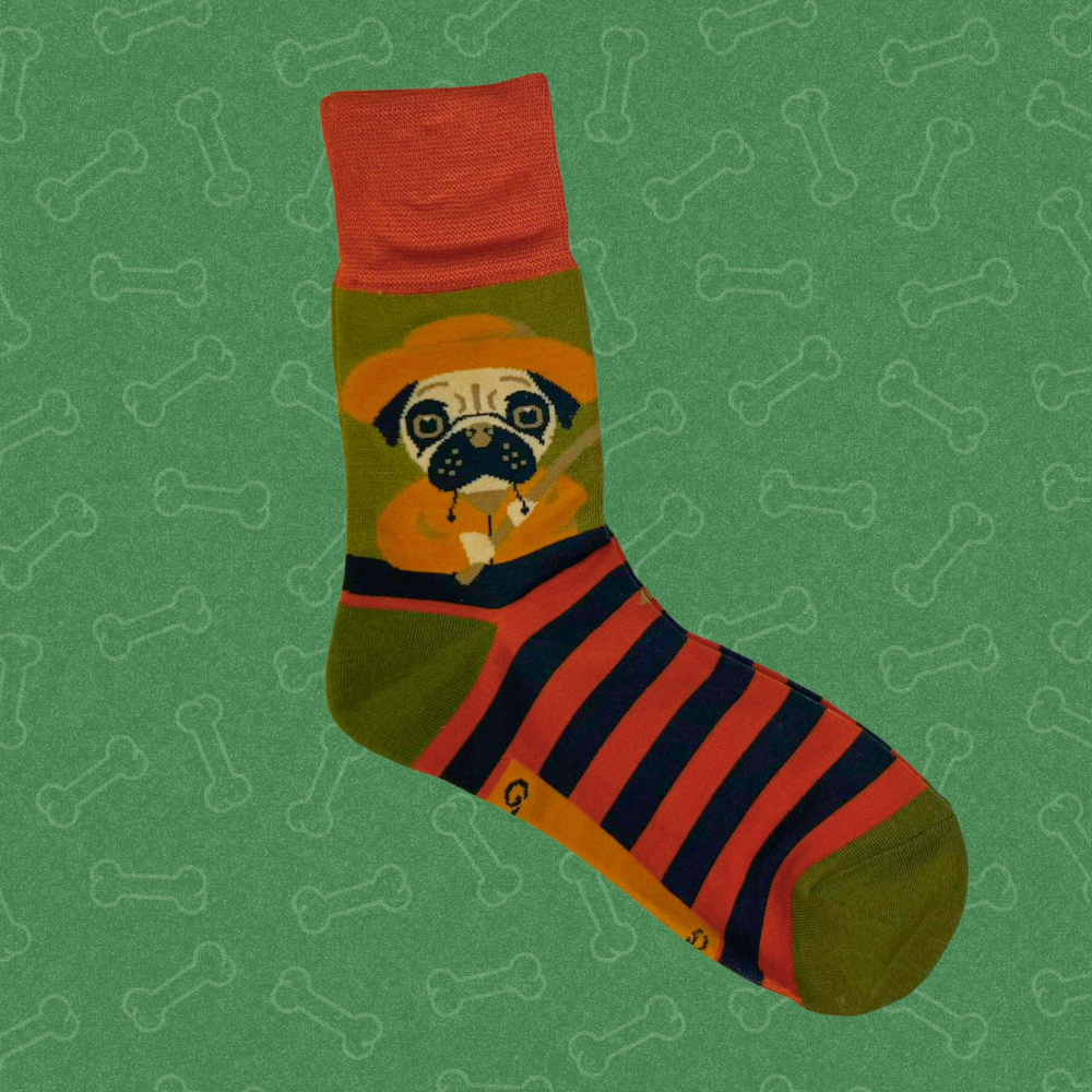 Men's Bamboo Mix Ankle Sock Fisherman Pug Perfect Gift by Powder Design AW23