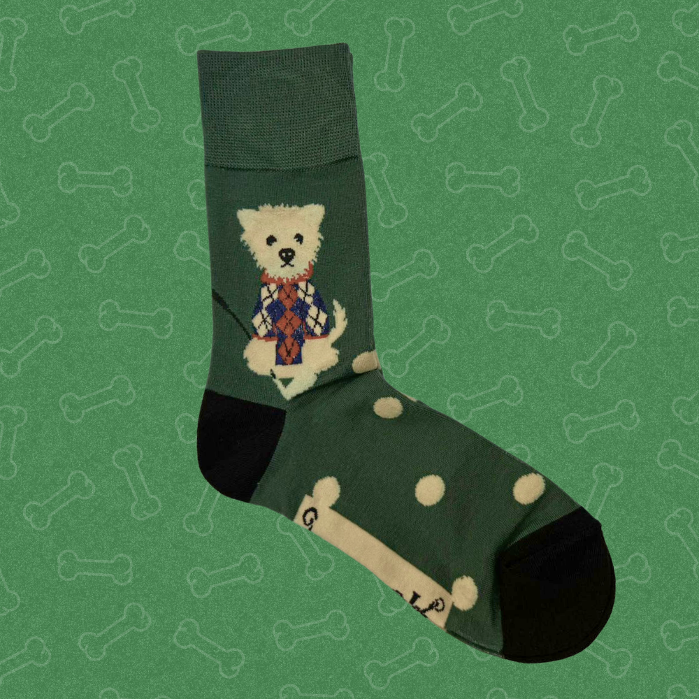 Men's Bamboo Mix Ankle Sock Golfing Westie Perfect Gift by Powder Design AW23
