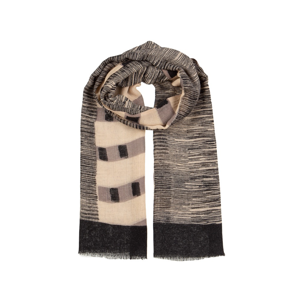 Ladies Smooth Wool Stripy Scarf by Alex Max SP1600