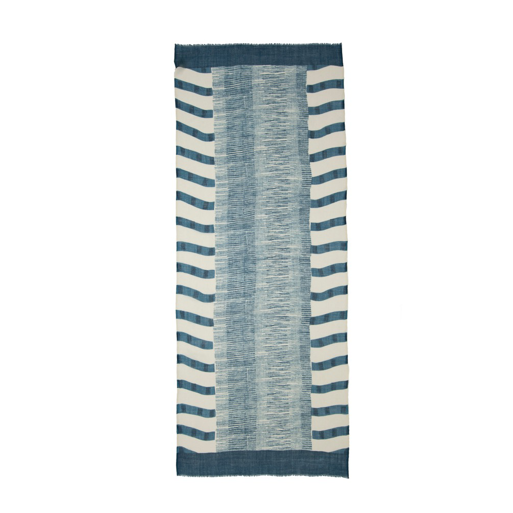 Ladies Smooth Wool Stripy Scarf by Alex Max SP1600