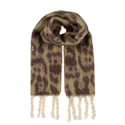 Ladies Animal Print Cosy Scarf By Alex Max SP2100 - Military