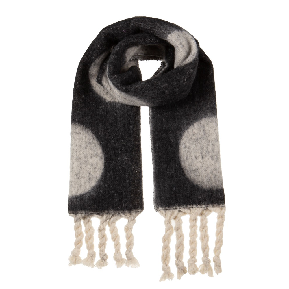 Ladies Big Bold Spot Cosy Scarf By Alex Max SP2102 - Black