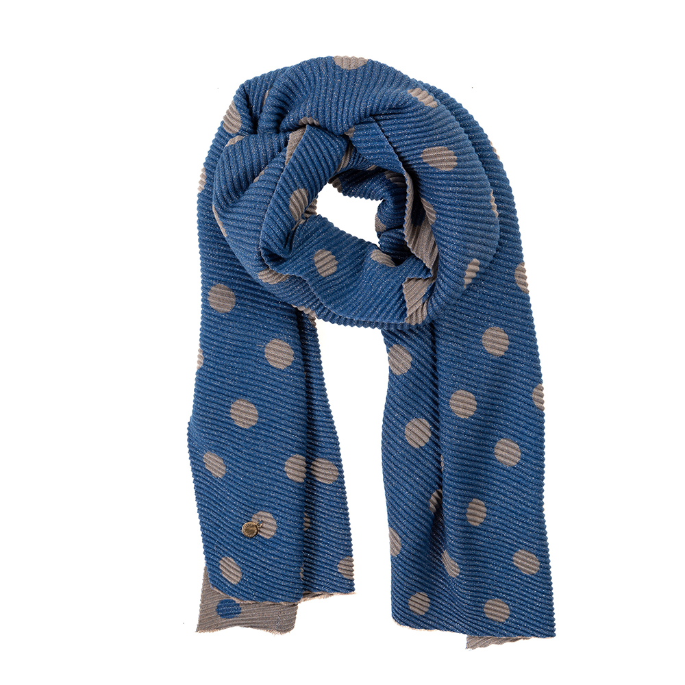 Ladies Reversible Small Spotty Patterned Scarf By Alex Max SP2652