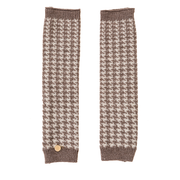 Ladies Houndstooth Check Longer Length Wrist Warmers By Alex Max