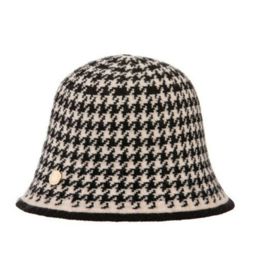 Ladies Houndstooth Pattern Cloche Hat by Alex Max CA9070